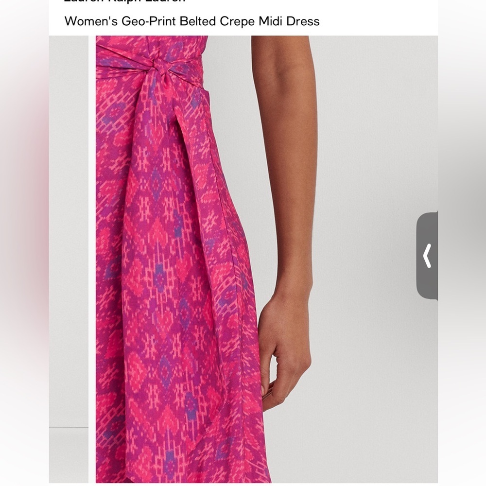 Ralph Lauren Fuchsia Printed Midi Dress - Picture 4 of 8